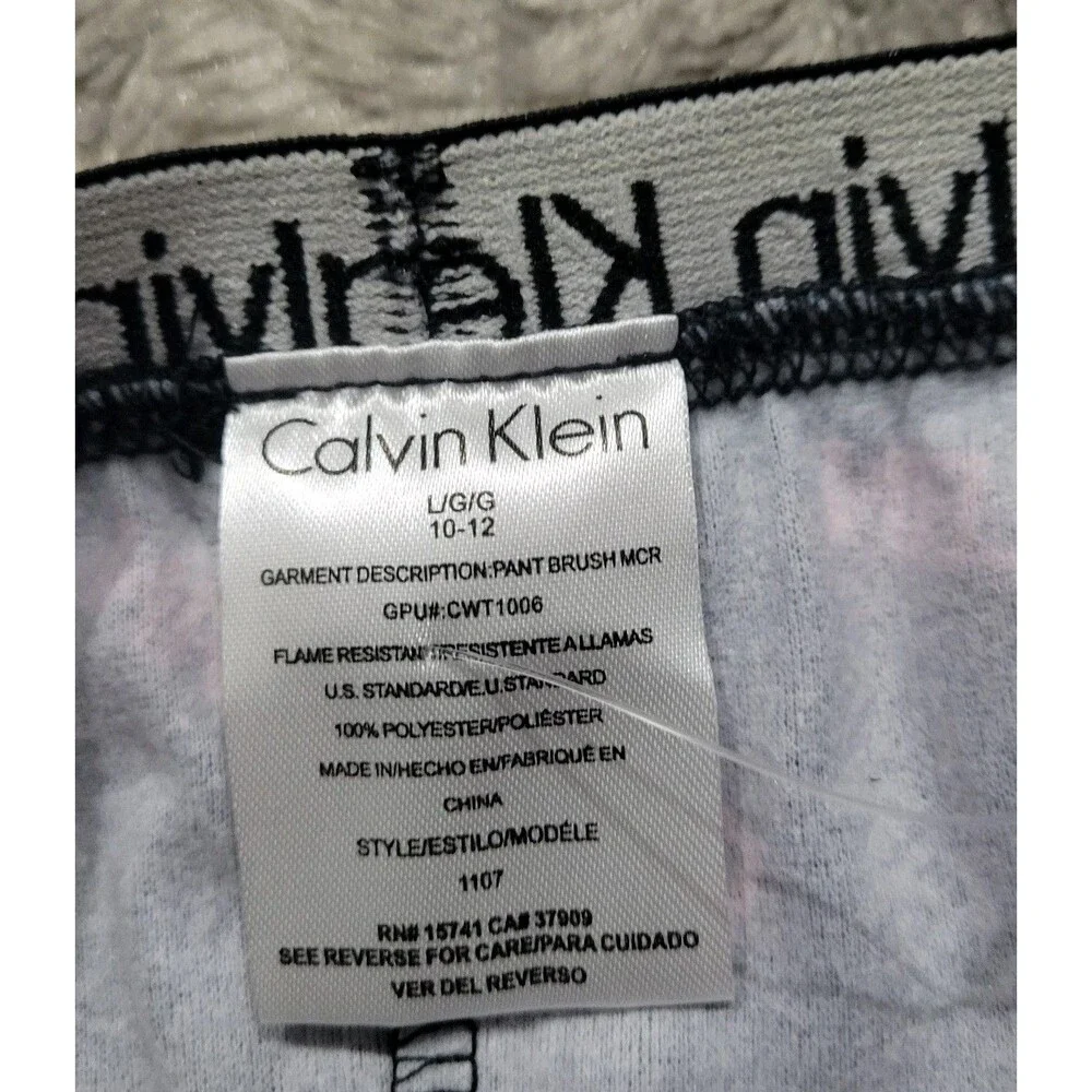 Calvin Klein Boys 10-12 L Black Spell Out Pajama Lounge Pants NWT